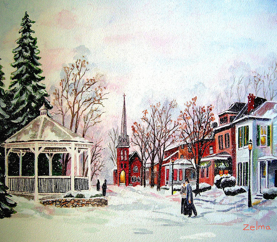 Snow Painting - Winter Days of Old by Zelma Hensel