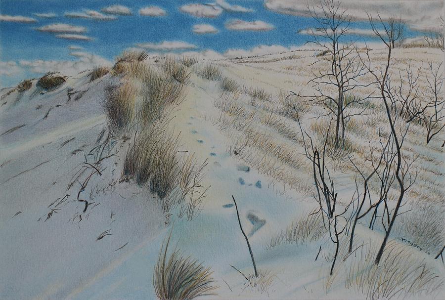 Winter Dune Drawing by Scott Kingery