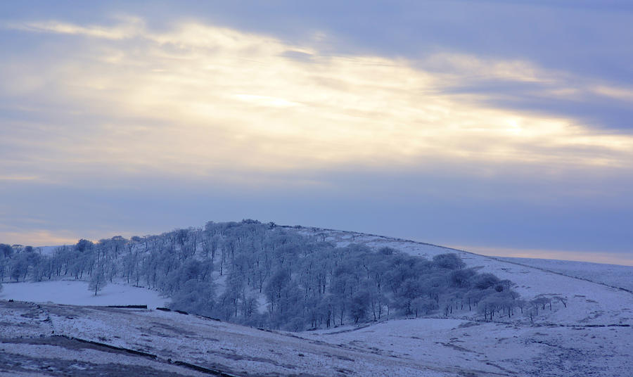 Winter Dusk near Buxton Photograph by David Birchall