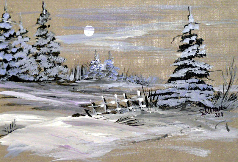 Winter Evening Painting by Dorothy Maier