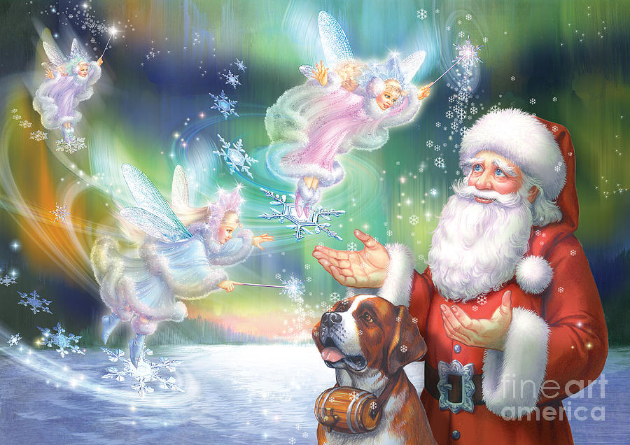 Fantasy Digital Art - Winter Fairies by MGL Meiklejohn Graphics Licensing