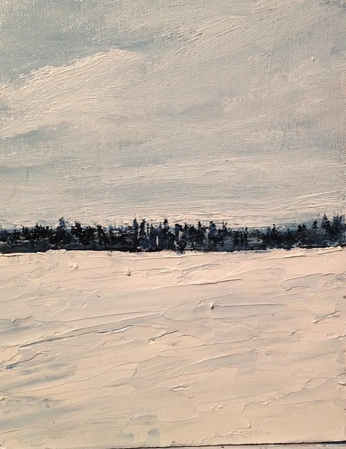 Winter Field with Tree Line Painting by Desmond Raymond