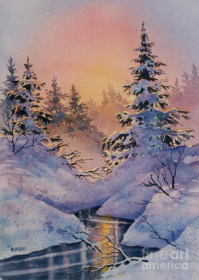 Winter Filigree Painting by Teresa Ascone