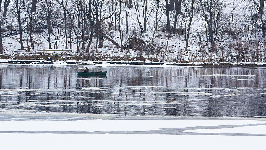 Winter Fishing - Wisconsin River Photograph by Steven Ralser