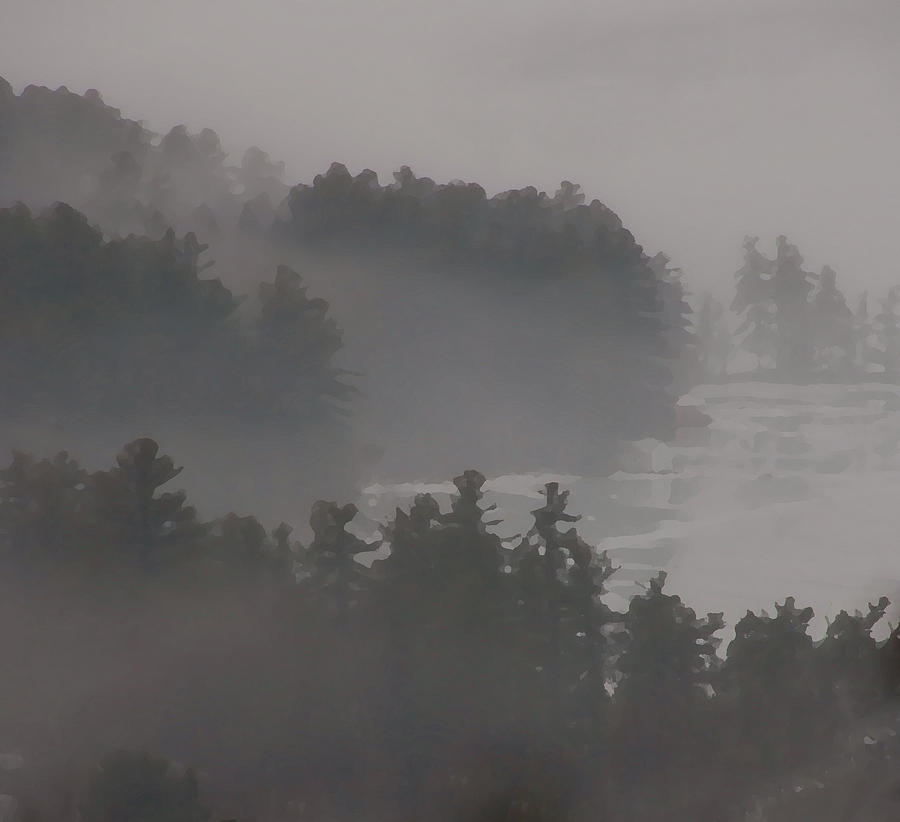 Winter Fog in Melvin Bay Photograph by Brenda Jacobs