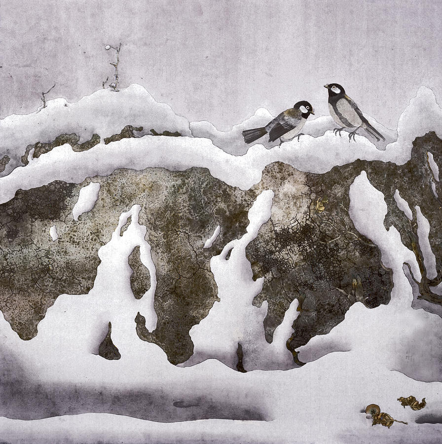 Winter foraging Painting by JinWei Zheng