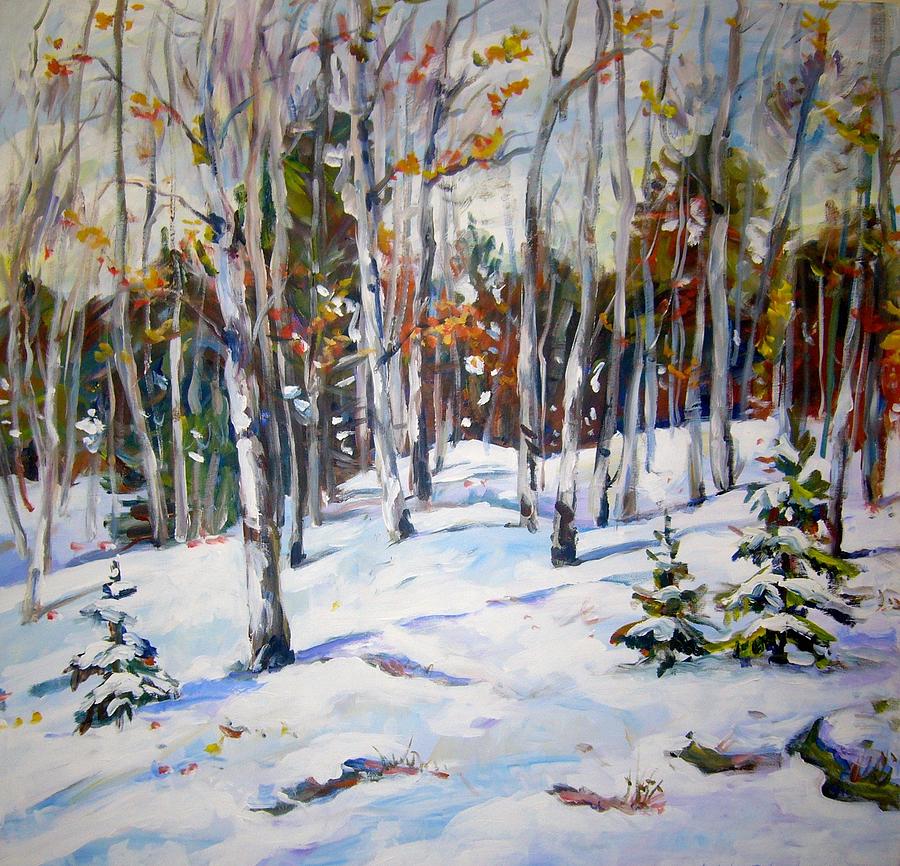 Winter Forest Painting by Ingrid Dohm