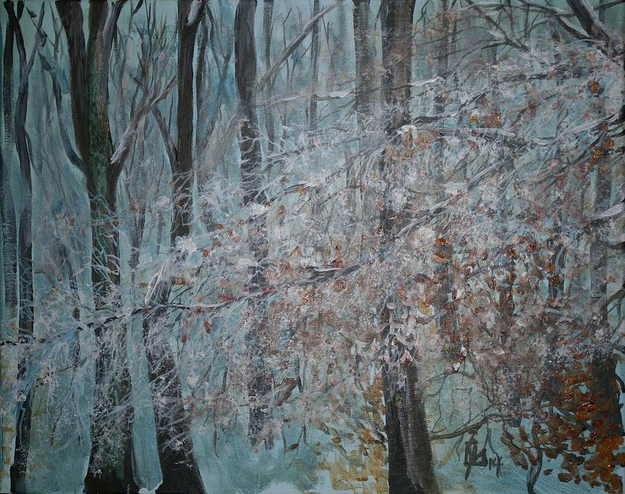 Winter forest Painting by Lee Stockwell
