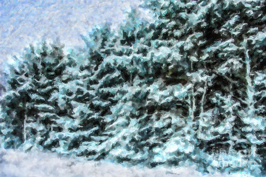 Winter forest Digital Art by Liz Leyden