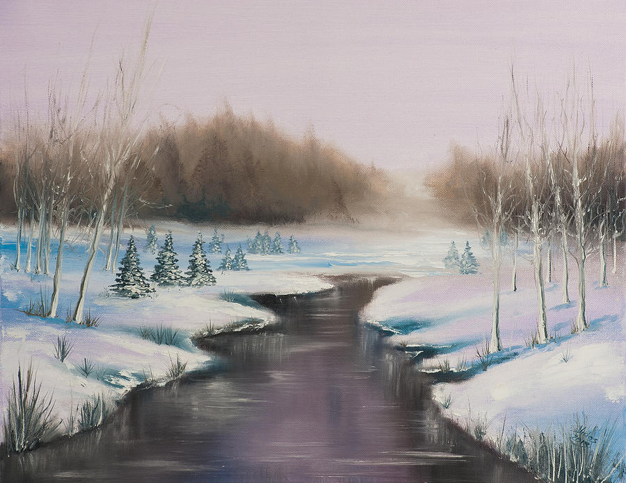 Winter freeze Painting by Vidmantas Goldberg - Fine Art America