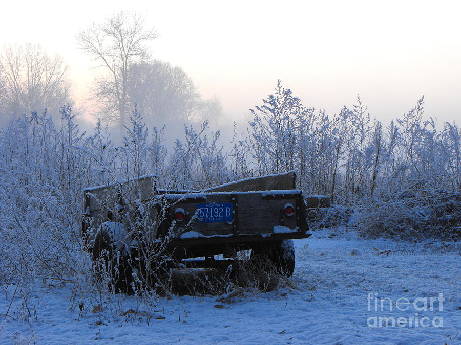 Winter Frost on Michigan Trailer Photograph by Erick Schmidt
