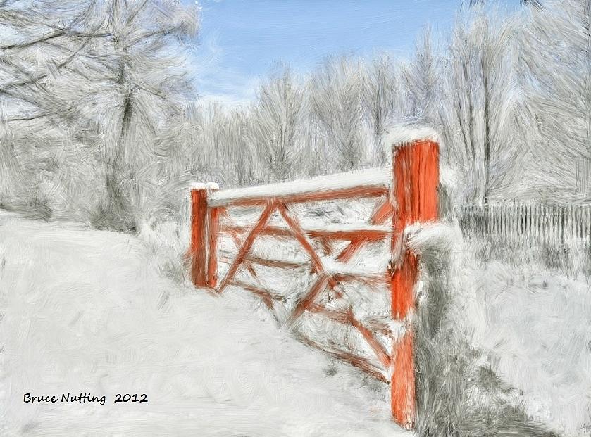Winter Gate Painting by Bruce Nutting