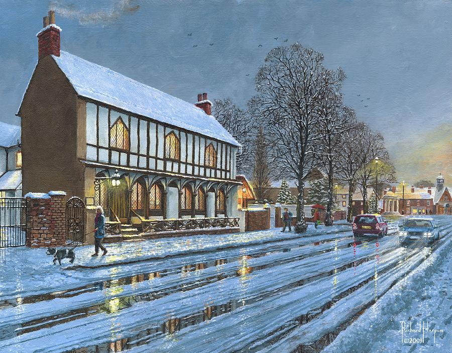Winter Glow Parish Room Tickhill Yorkshire Painting by Richard Harpum