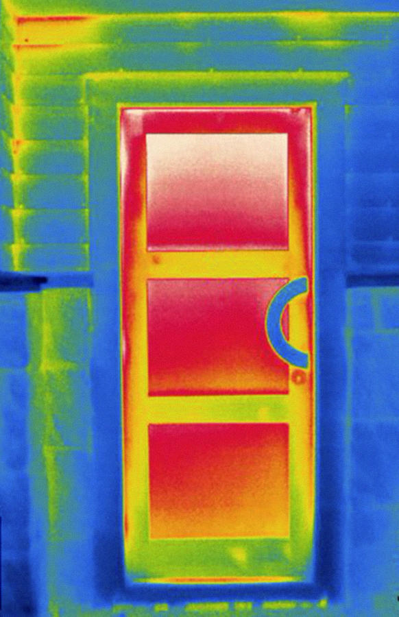 Winter Heat Loss Through Door Photograph by Science Stock Photography