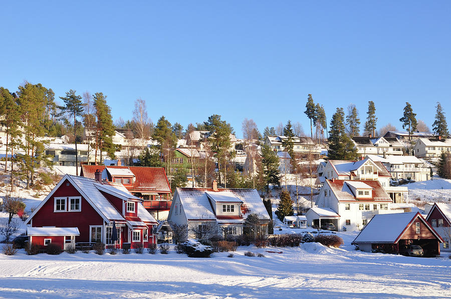 Winter Homes With Snow, In Telemark Photograph by Ingunn B. Haslekaas