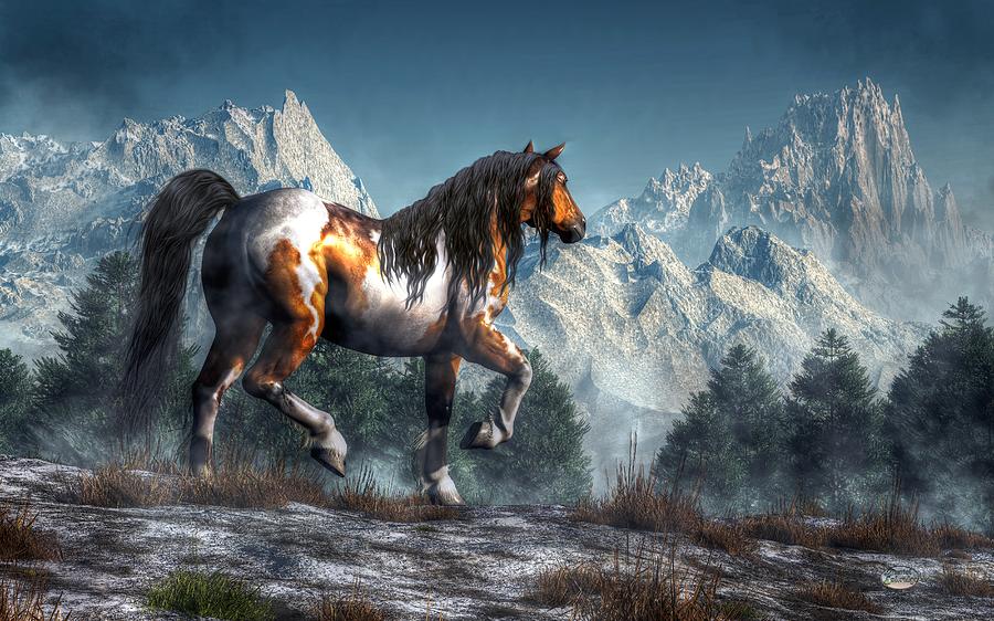 Winter Horse Digital Art by Daniel Eskridge