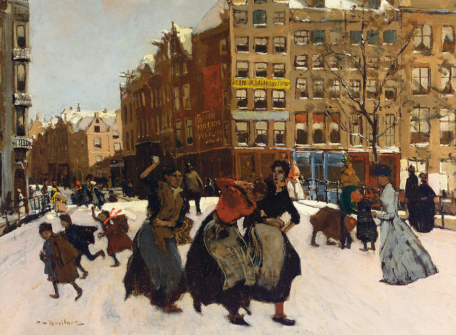 Winter Painting - Winter in Amsterdam by Georg Hendrik Breitner