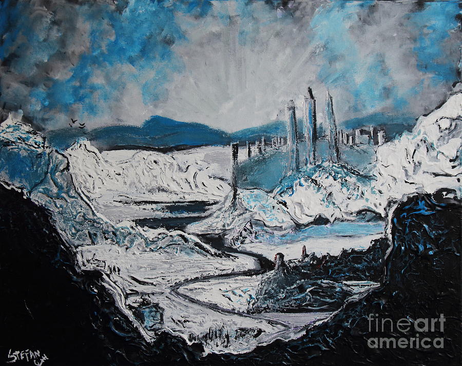 Winter In Ancient Ruins Painting by Stefan Duncan