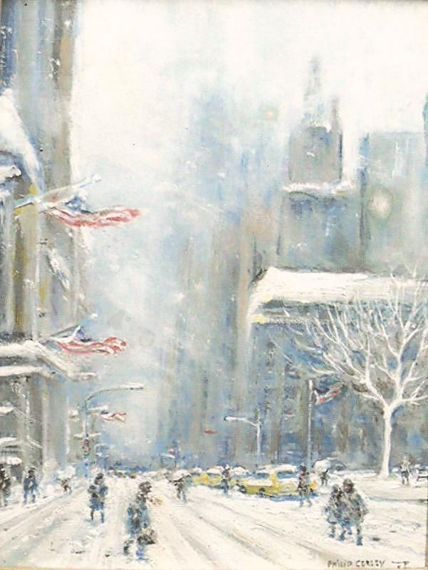 Winter In Big Apple Painting by Philip Corley