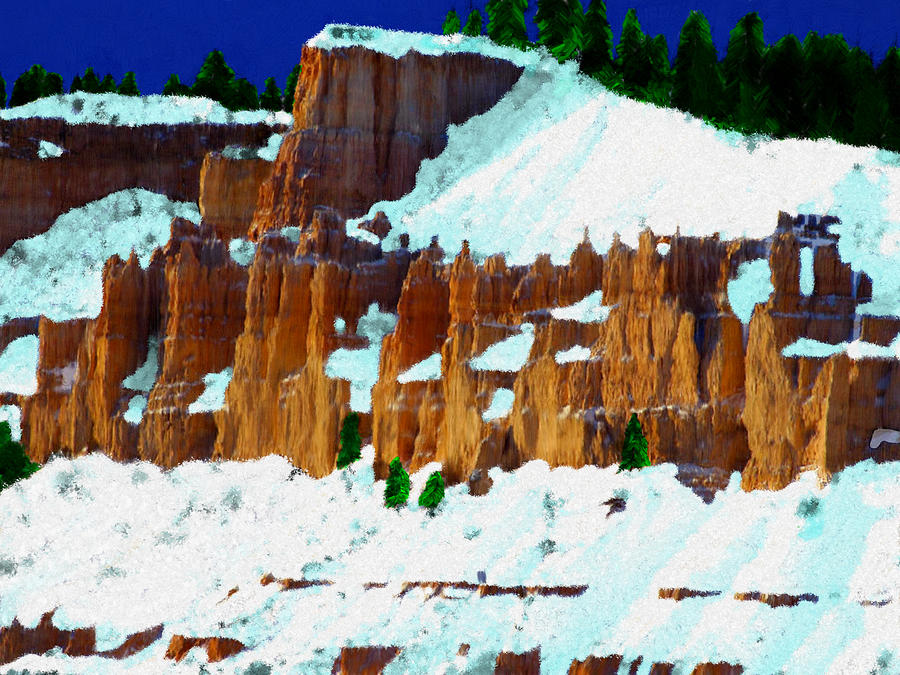 Winter in Bryce Canyon Painting by Bruce Nutting