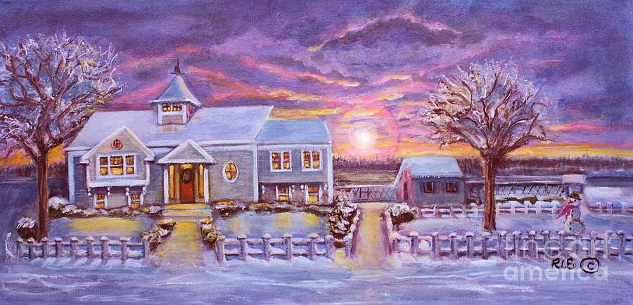 Winter in Great Harbors 2 Painting by Rita Brown