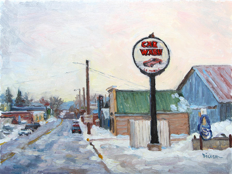 Winter in La farge Painting by Jeff Dickson