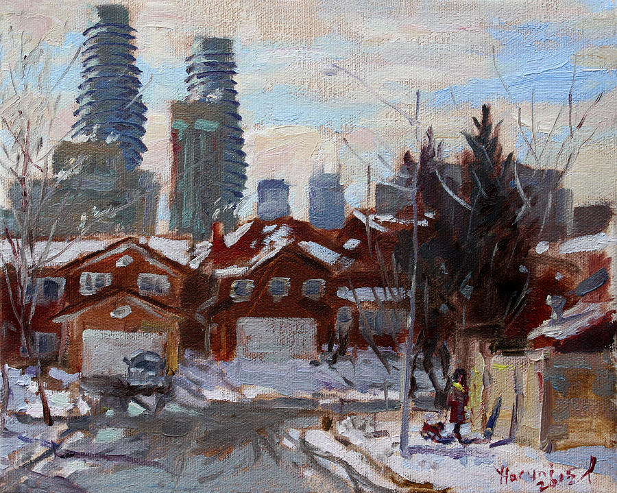 Winter Painting - Winter in Mississauga  by Ylli Haruni