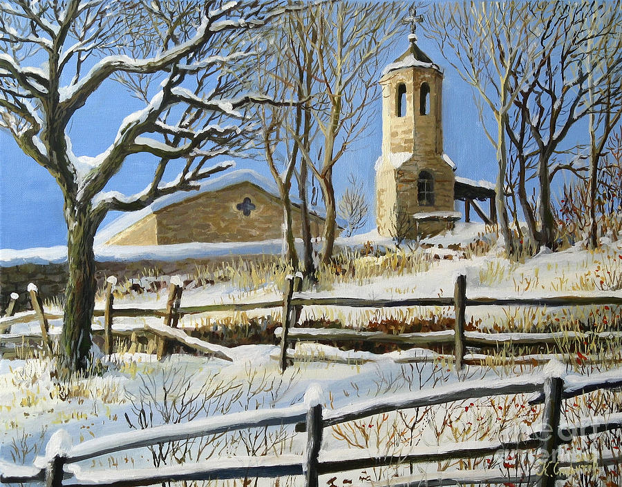 Architecture Painting - Winter in Stoykite by Kiril Stanchev