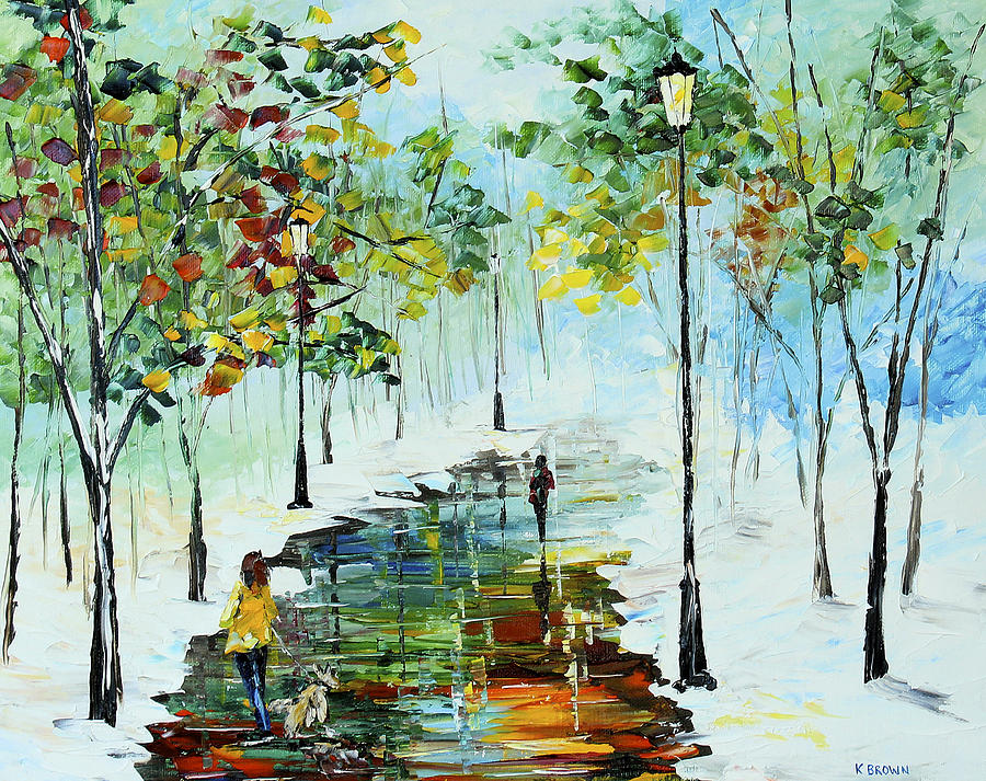 Winter in the Park Painting by Kevin  Brown