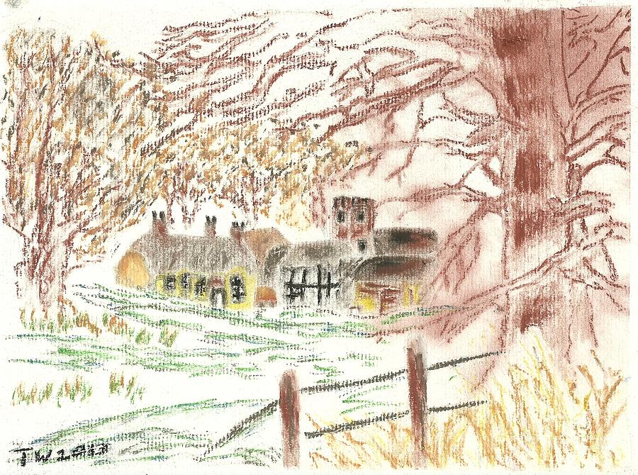 Landscape Pastel - Winter In The Village by Tracey Williams