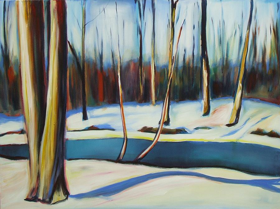 Winter in Waterloo Park Painting by Sheila Diemert