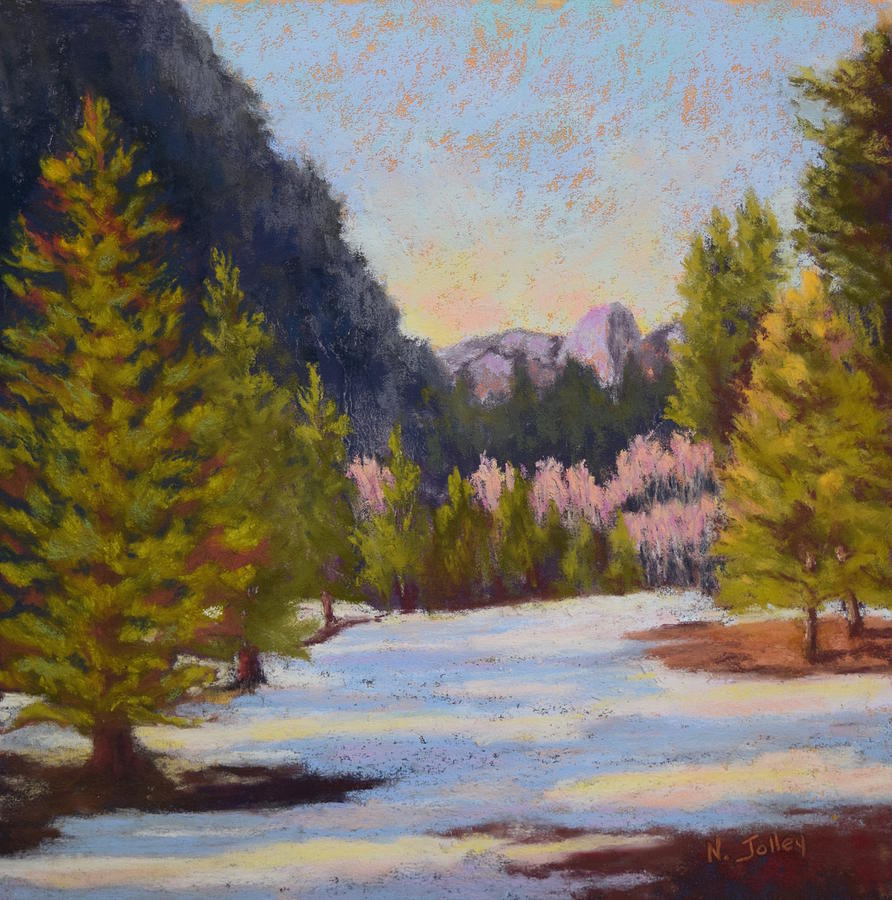 Yosemite National Park Painting - Winter in Yosemite by Nancy Jolley