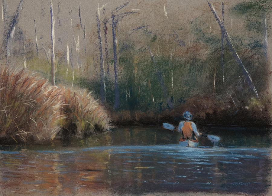 Winter Painting - Winter Kayaker by Christopher Reid