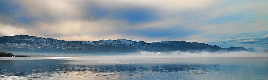 Winter Lake Fog Panorama Photograph by Allan Van Gasbeck