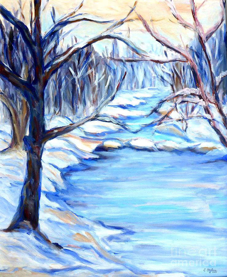 Winter Landscape Painting by Cristina Stefan