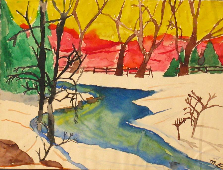 Winter Landscape in Color Painting by Michael Anthony Edwards