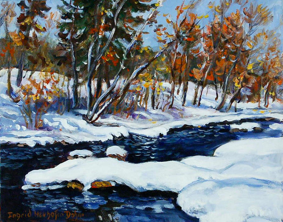 Winter Landscape Painting by Ingrid Dohm