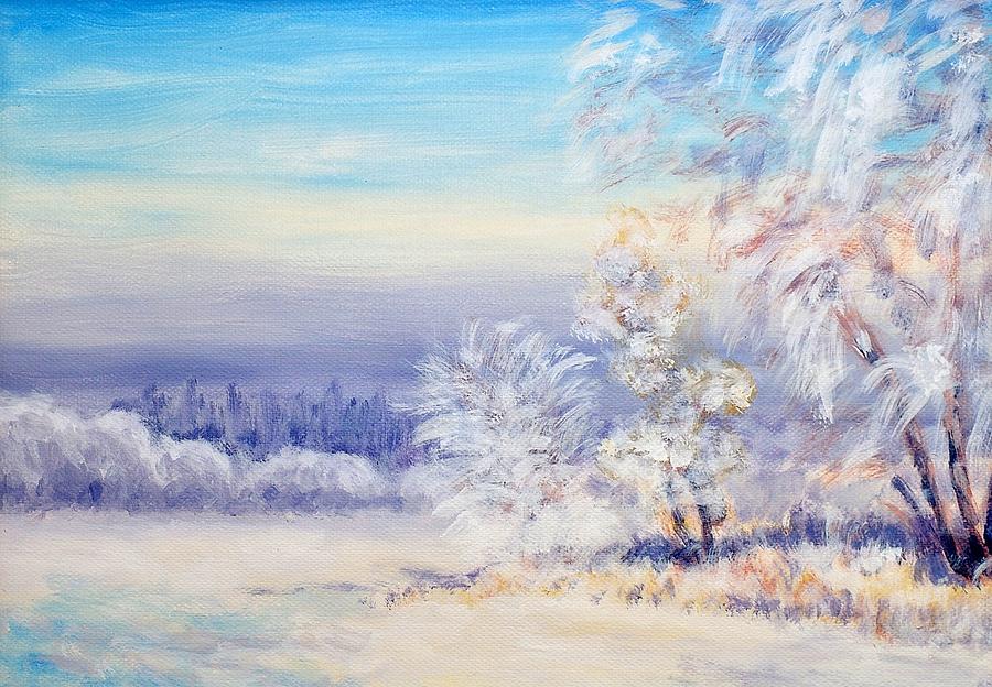 Winter landscape Painting by Martin Capek