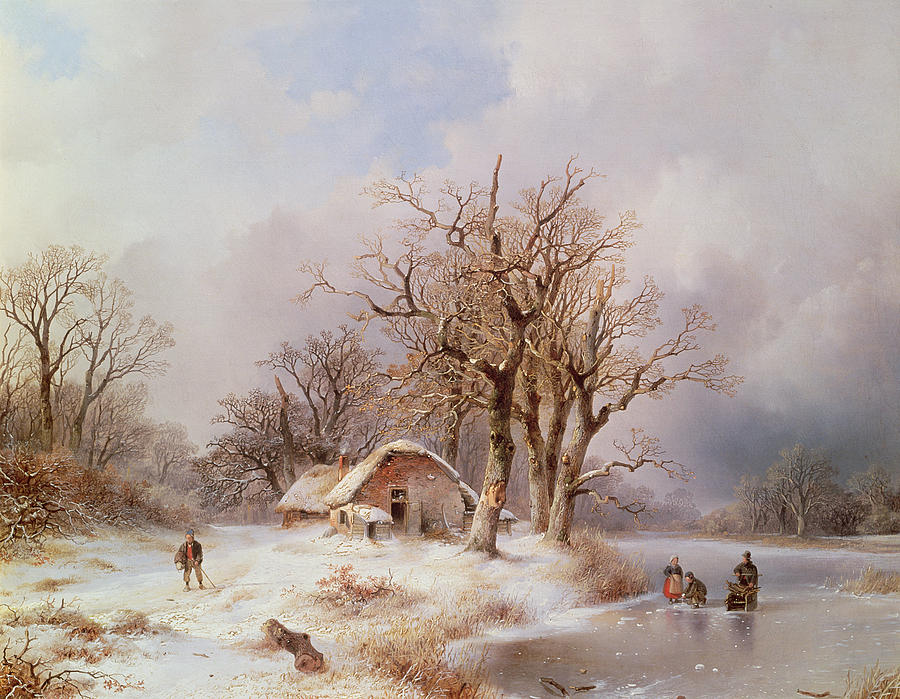 Winter Landscape Painting by Remigius van Haanen