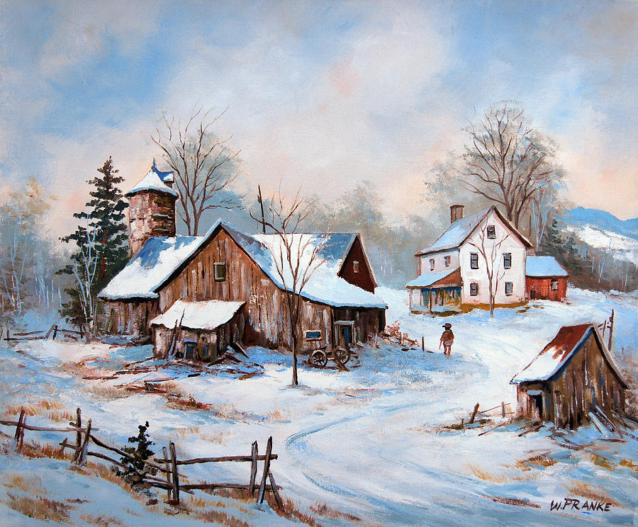 Winter Landscape Painting by Walter Wenzel Pranke