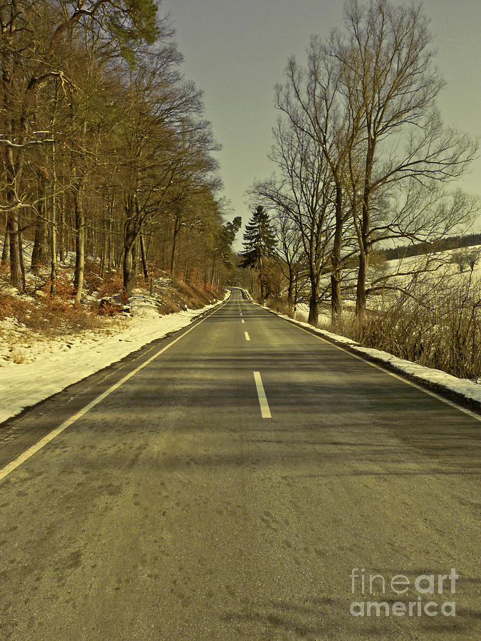 Winter-Landscape with country road Photograph by Eva-Maria Di Bella