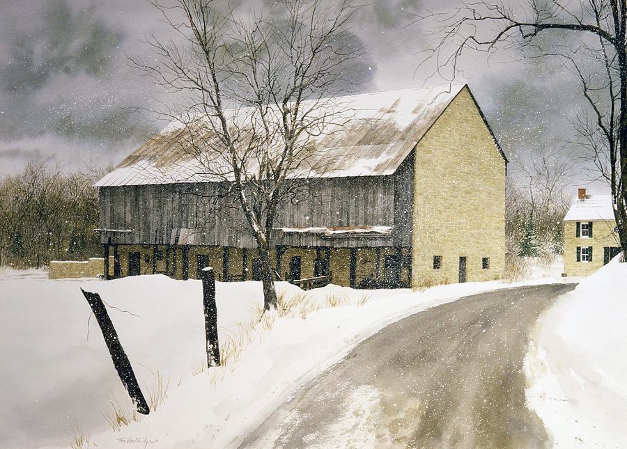 Winter Lane Painting by Tom Wooldridge