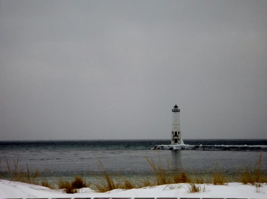 Winter Photograph - Winter Lighthouse by Linda Kerkau