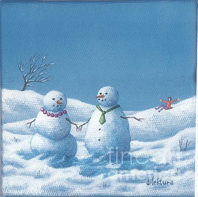Winter Painting - Winter Lovers by Dilek Tura