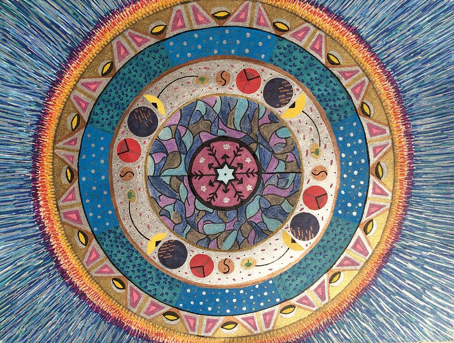 Winter Mandala Drawing by Aileen Heymach