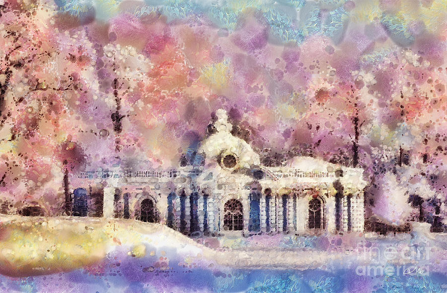 Winter Manor Painting by Mo T