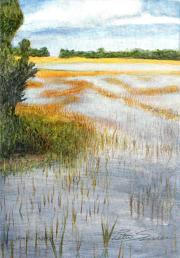 Winter Marsh  Painting by Peter Senesac