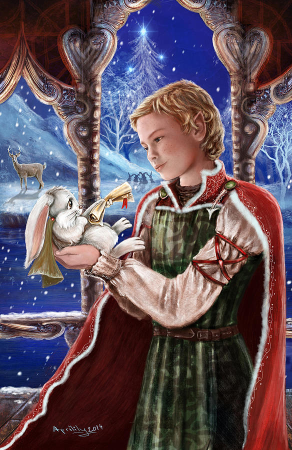 Christmas Painting - Winter Messenger by April Lily