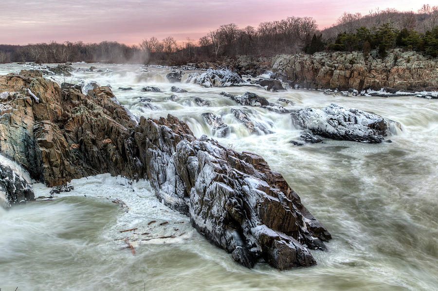 Winter Mist At Great Falls Photograph by Dennis Govoni