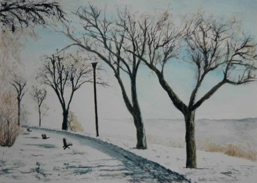 Winter Mist Painting by Betty-Anne McDonald